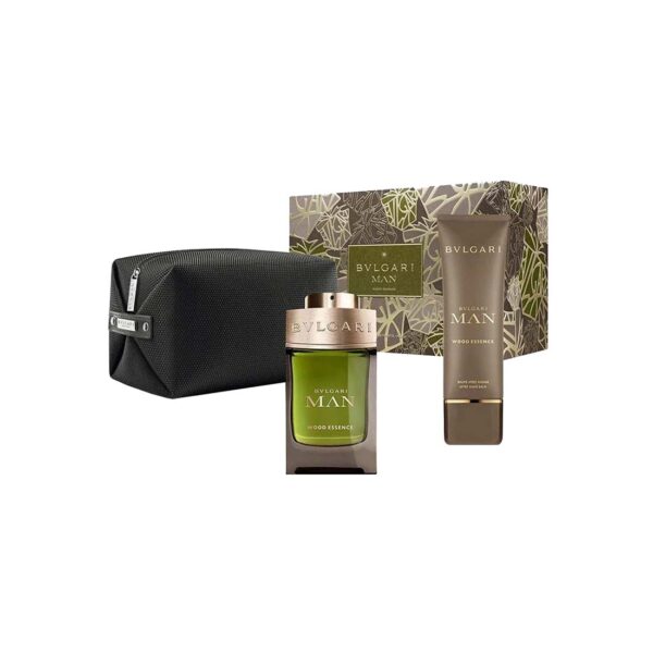 Gift Set of Wood Essence EDP Spray (100ml), After Shave (100ml) and Pouch by Bvlgari