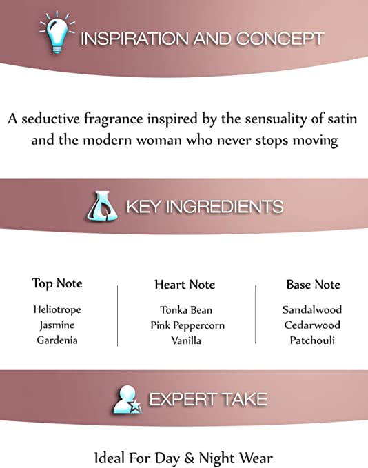 Satine Eau de Parfum by Lalique Elegant Gift Long Lasting Fragrance EDP - 1.7 Fluid Ounces