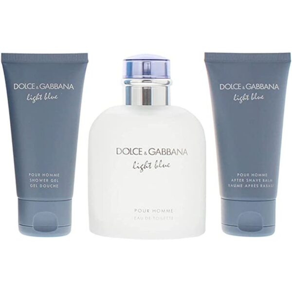 Light Blue Pour Homme 3 Piece Gift Set: Eau De Toilette 125ml - Shower Gel 50ml - Aftershave Balm 50ml by Dolce & Gabbana