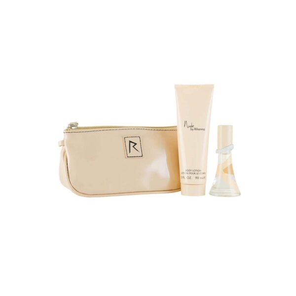 Gift Set of Nude EDP Spray (15ml), Body Lotion (90ml) and cosmetic pouch by Rihanna