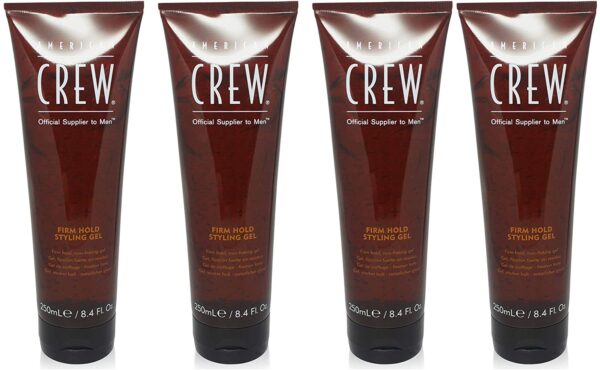 Pack of 4 Firm Hold Gel for Men by American Crew (250ml each)