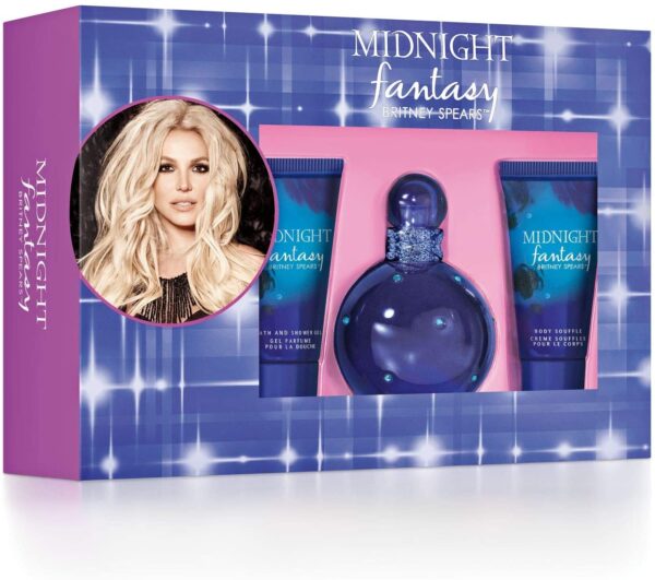 Midnight Fantasy EDP Spray (100ml) & Body Foam Gel (50ml) Body Milk (50ml) by Britney Spears