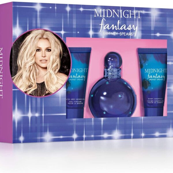 Midnight Fantasy EDP Spray (100ml) & Body Foam Gel (50ml) Body Milk (50ml) by Britney Spears