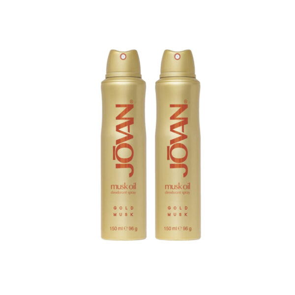 Pack of 2 for Musk Women's Fragrance Oil Gold Deodorant Spray by Jovan (2x130ml)