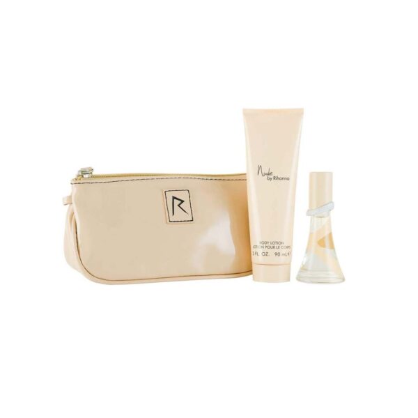 Gift Set of Nude EDP Spray (15ml), Body Lotion (90ml) and cosmetic pouch by Rihanna