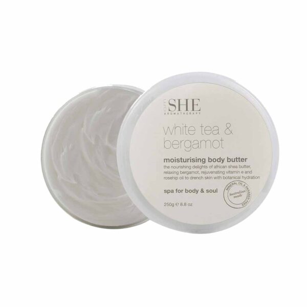 Om She White Tea & Bergamot Moisturising Body Butter by M&O (250g)