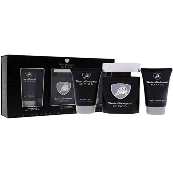 Mitico 3 Piece Gift Set by Tonino Lamborghini: Eau De Toilette 125ml - Shower Gel 100ml - Aftershave Balm 100ml