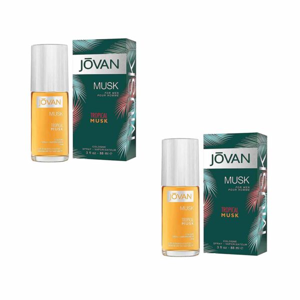 Pack of 2 Tropical Musk Men EDT Spray by Jovan (2x88ml)