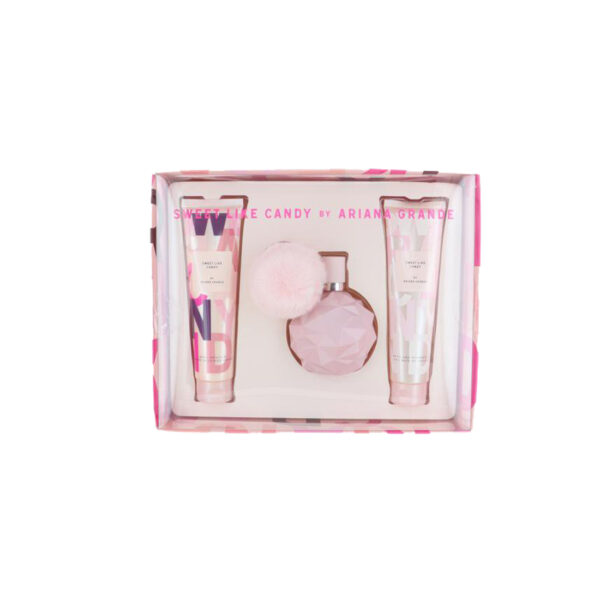 Ariana Grande Sweet Like Candy By Ariana Grande 3 Piece Gift Set - 3.4 Oz Eau De Parfum Spray, 3.4 Oz Body Souffle, 3.4